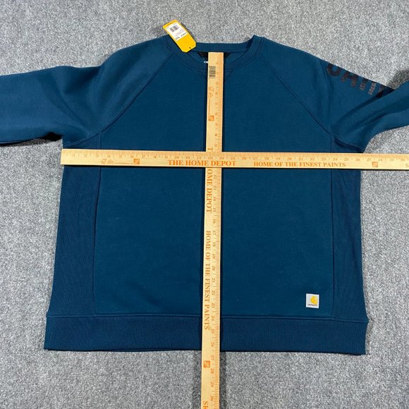 Carhartt Midweight Logo Sleeve Graphic Sweatshirt Womens 2X Relaxed Fit Blue NWT - Picture 12 of 16